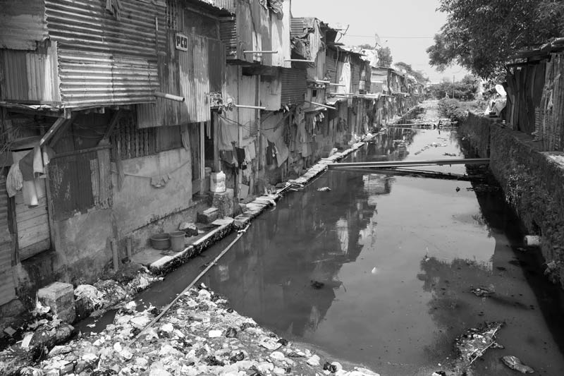 Chamdawadi Nullah - a stormwater drain carrying untreated domestic wastewater in Mumbai, Maharashtra, adding polluted water to Mithi River